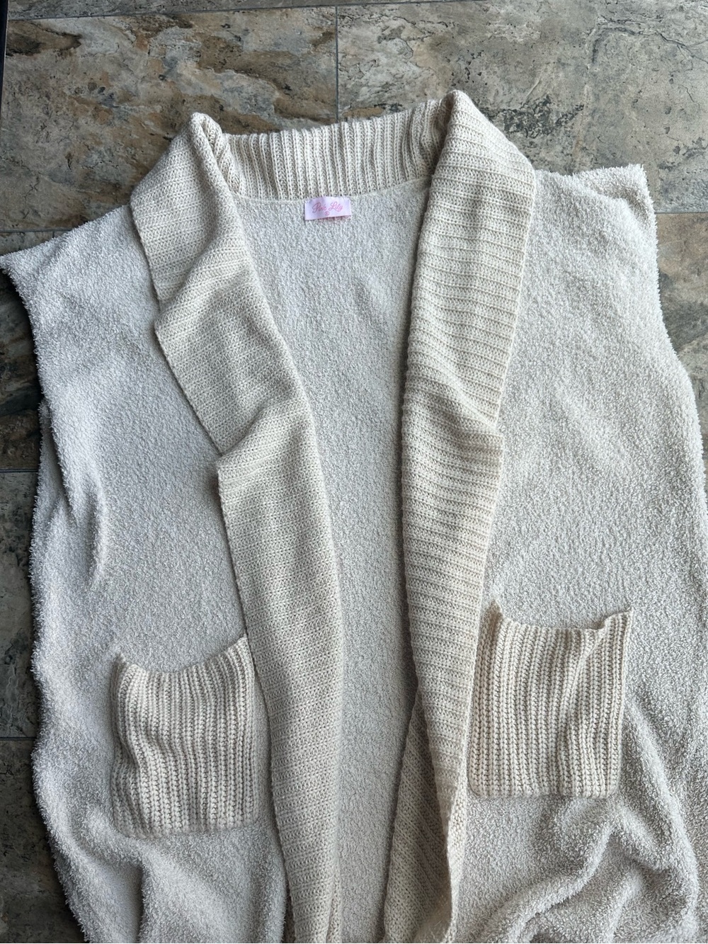 Pink Lily Sleeveless Sherpa Sweater Vest